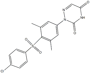 2-[4-[(p-Chlorophenyl)sulfonyl]-3,5-dimethylphenyl]-1,2,4-triazine-3,5(2H,4H)-dione Struktur