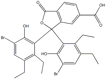 1,1-Bis(5-bromo-2,3-diethyl-6-hydroxyphenyl)-1,3-dihydro-3-oxoisobenzofuran-6-carboxylic acid Struktur