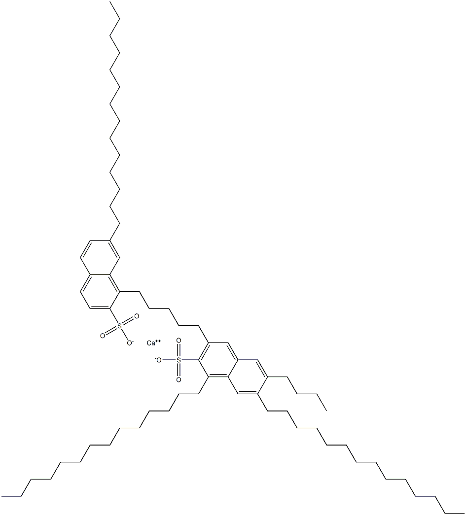 Bis(1,7-ditetradecyl-2-naphthalenesulfonic acid)calcium salt Struktur