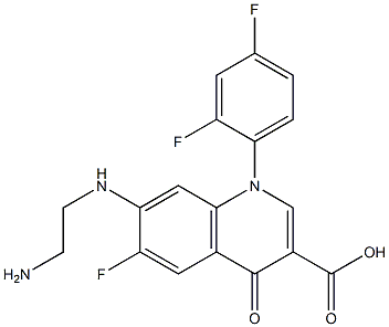 6-Fluoro-1-(2,4-difluorophenyl)-7-[(2-aminoethyl)amino]-1,4-dihydro-4-oxoquinoline-3-carboxylic acid Struktur