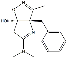 (3aS,6aR)-6,6a-Dihydro-3-methyl-3a-benzyl-5-(dimethylamino)-3aH-1-oxa-2,4-diazapentalen-6a-ol Struktur