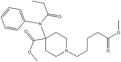 4-Methoxycarbonyl-4-(N-phenyl-N-propanoylamino)piperidine-1-valeric acid methyl ester Struktur