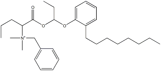 N,N-Dimethyl-N-benzyl-N-[1-[[1-(2-octylphenyloxy)propyl]oxycarbonyl]butyl]aminium Struktur