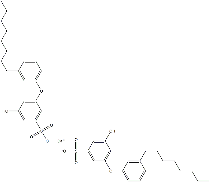 Bis(5-hydroxy-3'-octyl[oxybisbenzene]-3-sulfonic acid)calcium salt Struktur