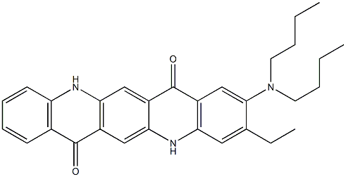 2-(Dibutylamino)-3-ethyl-5,12-dihydroquino[2,3-b]acridine-7,14-dione Struktur