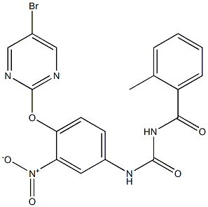 1-(2-Methylbenzoyl)-3-[4-[(5-bromo-2-pyrimidinyl)oxy]-3-nitrophenyl]urea Struktur