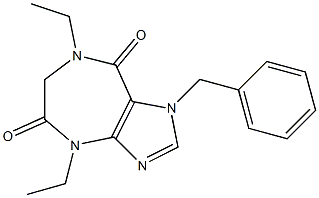 1,4,6,7-Tetrahydro-1-benzyl-4,7-diethylimidazo[4,5-e][1,4]diazepine-5,8-dione Struktur