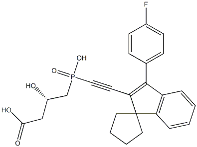 (3S)-3-Hydroxy-4-[hydroxy[[3-(4-fluorophenyl)spiro[1H-indene-1,1'-cyclopentan]-2-yl]ethynyl]phosphinyl]butyric acid Struktur