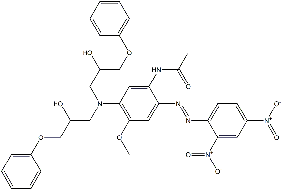 N-[5-[N,N-Bis(2-hydroxy-3-phenoxypropyl)amino]-4-methoxy-2-(2,4-dinitrophenylazo)phenyl]acetamide Struktur