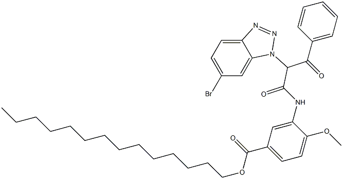 3-[3-Phenyl-2-(6-bromo-1H-benzotriazol-1-yl)-1,3-dioxopropylamino]-4-methoxybenzoic acid tetradecyl ester Struktur