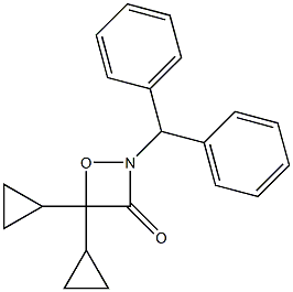 4,4-Dicyclopropyl-2-(diphenylmethyl)-1,2-oxazetidin-3-one Struktur