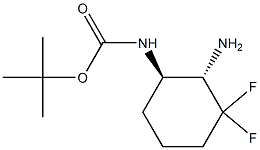 tert-butyl ((1R,2S)-2-amino-3,3-difluorocyclohexyl)carbamate Struktur