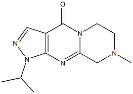 1-isopropyl-8-methyl-6,7,8,9-tetrahydropyrazino[1,2-a]pyrazolo[3,4-d]pyrimidin-4(1H)-one Struktur