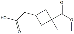 2-(3-(methoxycarbonyl)-3-methylcyclobutyl)acetic acid Struktur