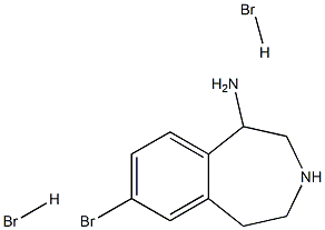 7-bromo-2,3,4,5-tetrahydro-1H-benzo[d]azepin-1-amine dihydrobromide Struktur