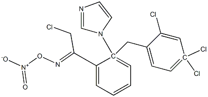 Z-2'-(1-imidazolyl)-O-(2,4-dichlorobenzyl)-2,4-dichloroacetophenone oxime nitrate Struktur