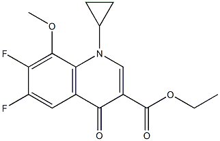 Ethyl 1-cyclopropyl-6,7-difluoro-8-methoxy-1,4-dihydro-4-oxo-3-quinolinecarboxylate Struktur