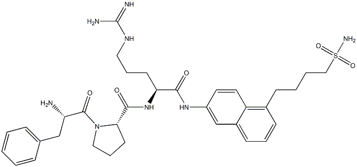 6-(phenylalanyl-prolyl-arginyl)amino-1-naphthalenebutylsulfonamide Struktur