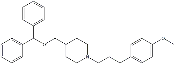 4-(diphenylmethoxymethyl)-1-(3-(4-methoxyphenyl)propyl)piperidine Struktur