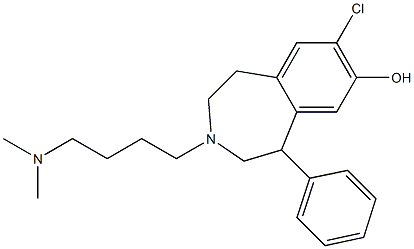 7-chloro-8-hydroxy-3-(4-(N,N-dimethylamino)butyl)-1-phenyl-2,3,4,5-tetrahydro-1H-3-benzazepine Struktur