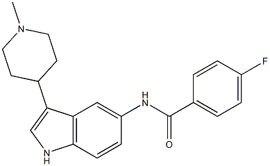 4-fluoro-N-(3-(1-methyl-4-piperidinyl)-1H-indol-5-yl)benzamide Struktur