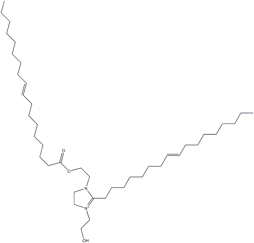 1-(2-(9-octadecenoyloxy)ethyl)-2-(8-heptadecenyl)-3-(hydroxyethyl)imidazolinium Struktur