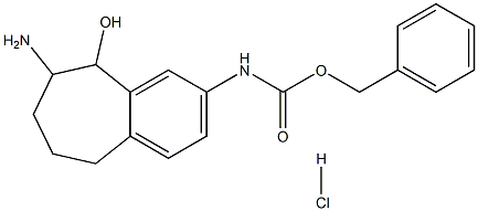 (8-amino-9-hydroxy-6,7,8,9-tetrahydro-5h-benzocyclohepten-2-yl)-carbamic acid benzyl ester hydrochloride Struktur