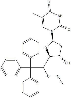 5'-O-Monomethoxyritylthymidine Struktur