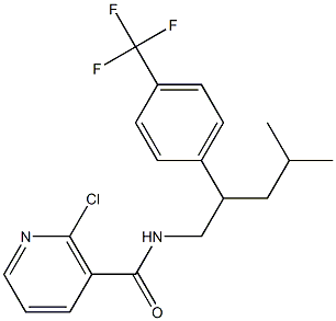 2-CHLORO-N-{4-METHYL-2-[4-(TRIFLUOROMETHYL)PHENYL]PENTYL}NICOTINAMIDE Struktur