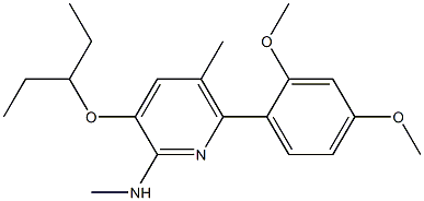 6-(2,4-DIMETHOXYPHENYL)-3-(1-ETHYLPROPOXY)-N,5-DIMETHYLPYRIDIN-2-AMINE Struktur