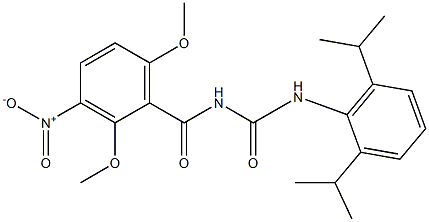 N-(2,6-diisopropylphenyl)-N'-(2,6-dimethoxy-3-nitrobenzoyl)urea Struktur