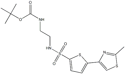 tert-butyl N-[2-({[5-(2-methyl-1,3-thiazol-4-yl)-2-thienyl]sulfonyl}amino)ethyl]carbamate Struktur