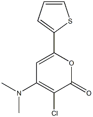 3-chloro-4-(dimethylamino)-6-(2-thienyl)-2H-pyran-2-one Struktur