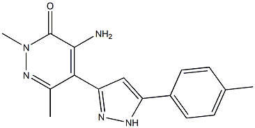 4-amino-2,6-dimethyl-5-[5-(4-methylphenyl)-1H-pyrazol-3-yl]-2,3-dihydropyridazin-3-one Struktur