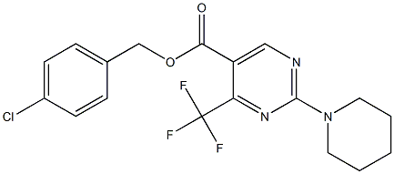 4-chlorobenzyl 2-piperidino-4-(trifluoromethyl)pyrimidine-5-carboxylate Struktur