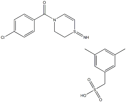 4-(4-Chlorobenzoyl)-1-iminotetrahydro-1,4-thiazinemesitylene sulphonate Struktur