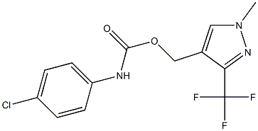 [1-methyl-3-(trifluoromethyl)-1H-pyrazol-4-yl]methyl N-(4-chlorophenyl)carbamate Struktur