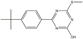 4-[4-(tert-butyl)phenyl]-6-(methylthio)-1,3,5-triazin-2-ol Struktur