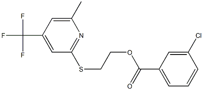 2-{[6-methyl-4-(trifluoromethyl)-2-pyridyl]thio}ethyl 3-chlorobenzoate Struktur