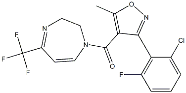 [3-(2-chloro-6-fluorophenyl)-5-methyl-4-isoxazolyl][5-(trifluoromethyl)-2,3-dihydro-1H-1,4-diazepin-1-yl]methanone Struktur