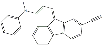 9-[3-(methylanilino)prop-2-enylidene]-9H-fluorene-2-carbonitrile Struktur