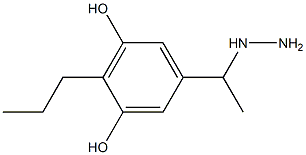 1-(1-(3,5-dihydroxy-4-propylphenyl)ethyl)hydrazine Struktur