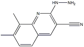 2-hydrazinyl-7,8-dimethylquinoline-3-carbonitrile Struktur