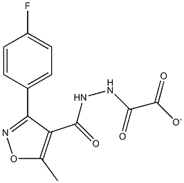 2-(2-(3-(4-fluorophenyl)-5-methylisoxazole-4-carbonyl)hydrazinyl)-2-oxoacetate Struktur