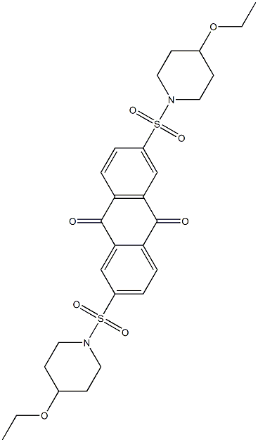 2,6-bis(4-ethoxypiperidin-1-ylsulfonyl)anthracene-9,10-dione Struktur