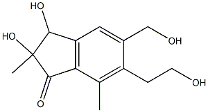 2,3-dihydroxy-6-(2-hydroxyethyl)-5-(hydroxymethyl)-2,7-dimethyl-3H-inden-1-one Struktur