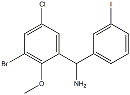 (3-bromo-5-chloro-2-methoxyphenyl)(3-iodophenyl)methanamine Struktur