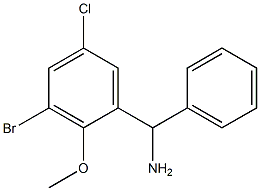 (3-bromo-5-chloro-2-methoxyphenyl)(phenyl)methanamine Struktur