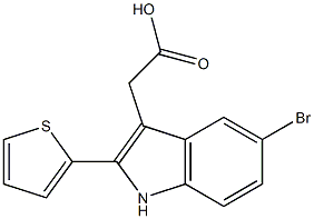 (5-bromo-2-thien-2-yl-1H-indol-3-yl)acetic acid Struktur