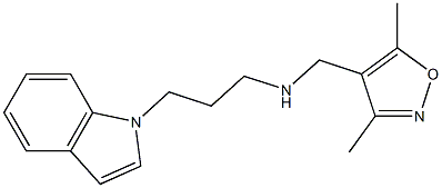 [(3,5-dimethyl-1,2-oxazol-4-yl)methyl][3-(1H-indol-1-yl)propyl]amine Struktur